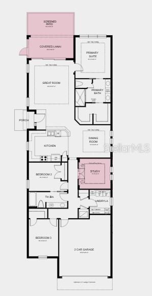 Structural options added include: Study, tray ceiling package, 8' interior doors, extended screened patio, and 4' extended garage.