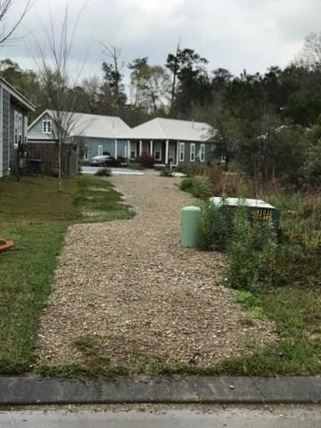 Walking path to parking lot