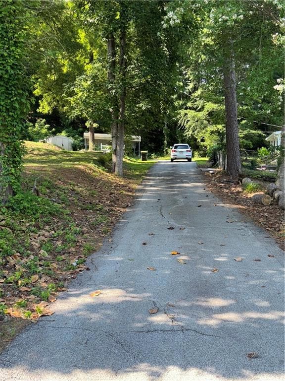 View of private road leading to back of property