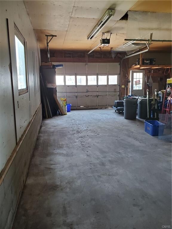 Looking from the back to the front of the garage