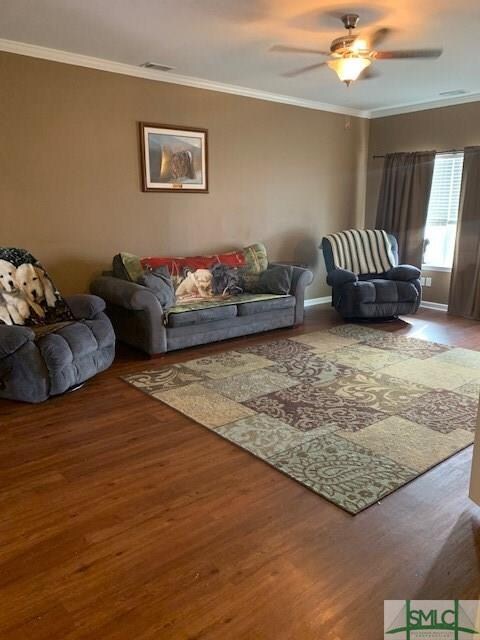 View of living room room kitchen hall to master be