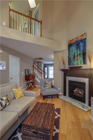 Overview of spacious living areas are made even more open by the upstairs 