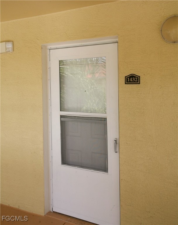 Detailed view of stucco siding