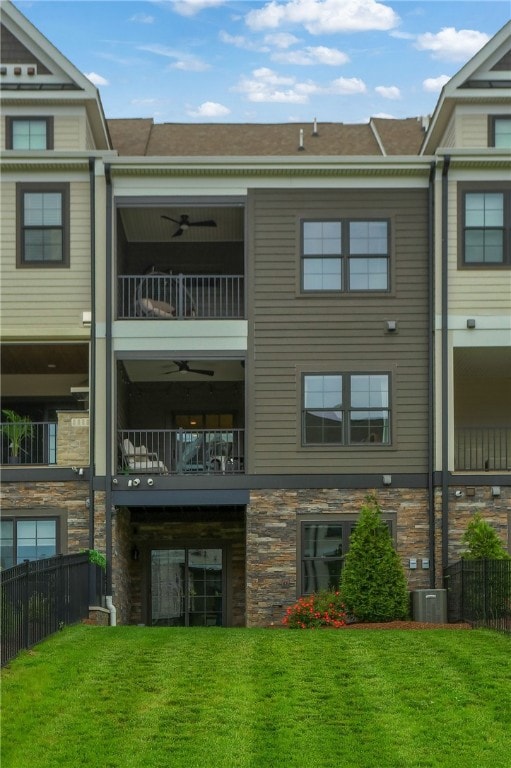 The back of the townhome features two covered outd