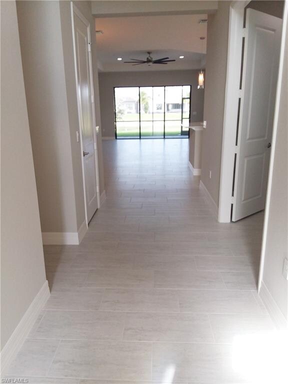 Foyer entrance with view of lake
