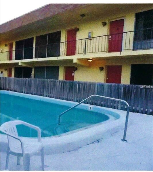 Pool front of bldg & carports