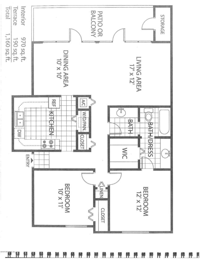 Colony at San Jose Condo floor plan 970