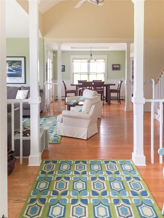 Foyer to living and dining areas.
