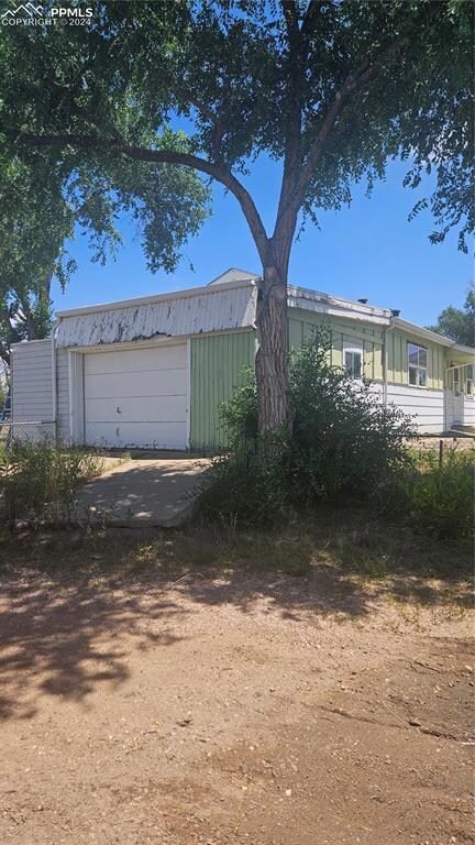 View of garage addition at the end of the home.