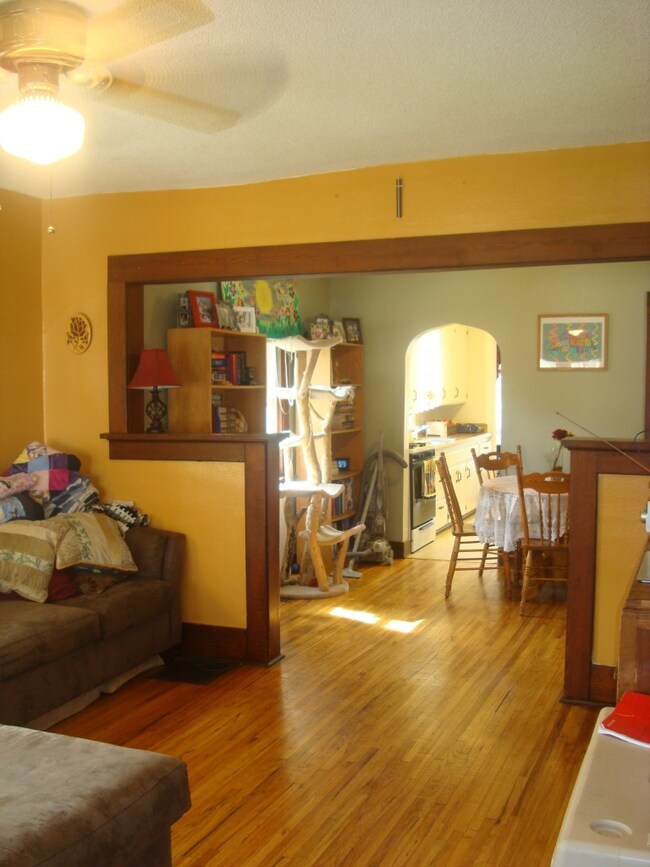 Living room into dining room