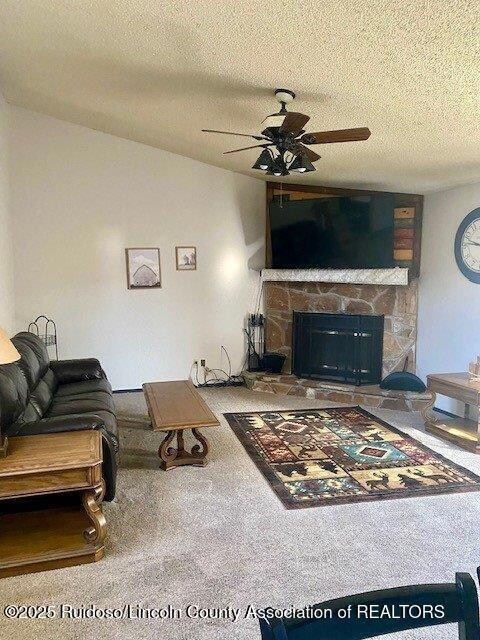 Living room and fireplace