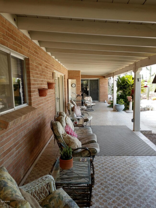 Full Length Covered Rear Porch looking N