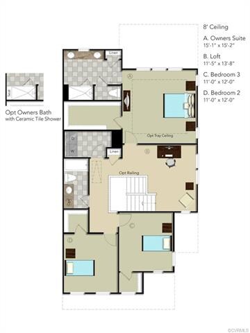 Second Floor Layout - home will have the Opt Owner
