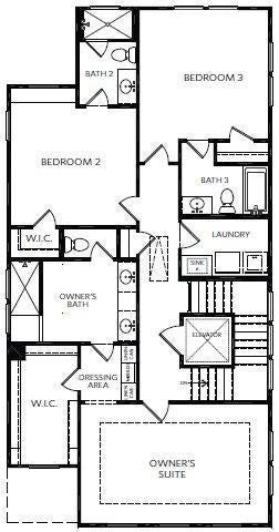 The top floor is where you will enjoy 3 private retreats and a generous laundry room with built in cabinets and sink.  The owners suite is fabulous; offering views of the community park/green space, a dressing area with vanity just off the large walk in 