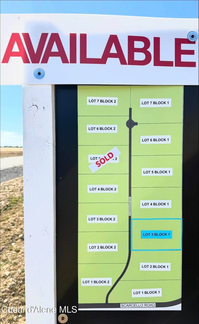 Lot map, Lot 3 Block 1 is highlighted