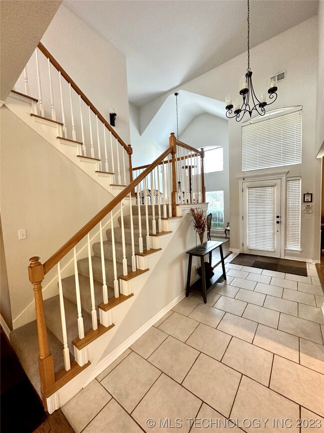 Staircase to game room and extra bedrooms