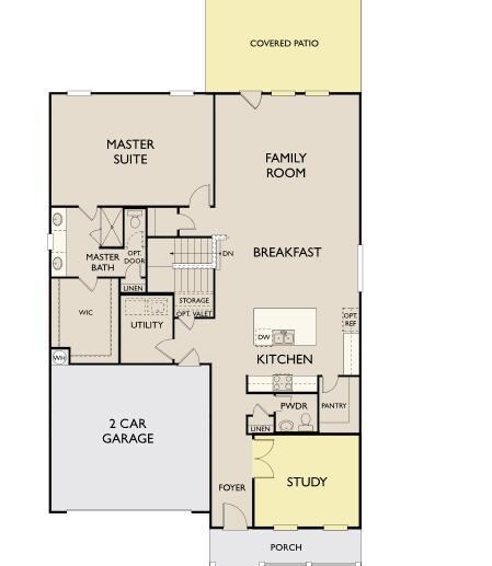Harrison floor plan downstairs with cove