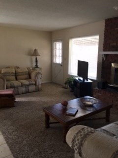 Living room with outside door