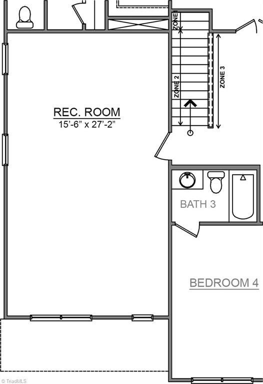 Extended Recreational Room added to home design.
