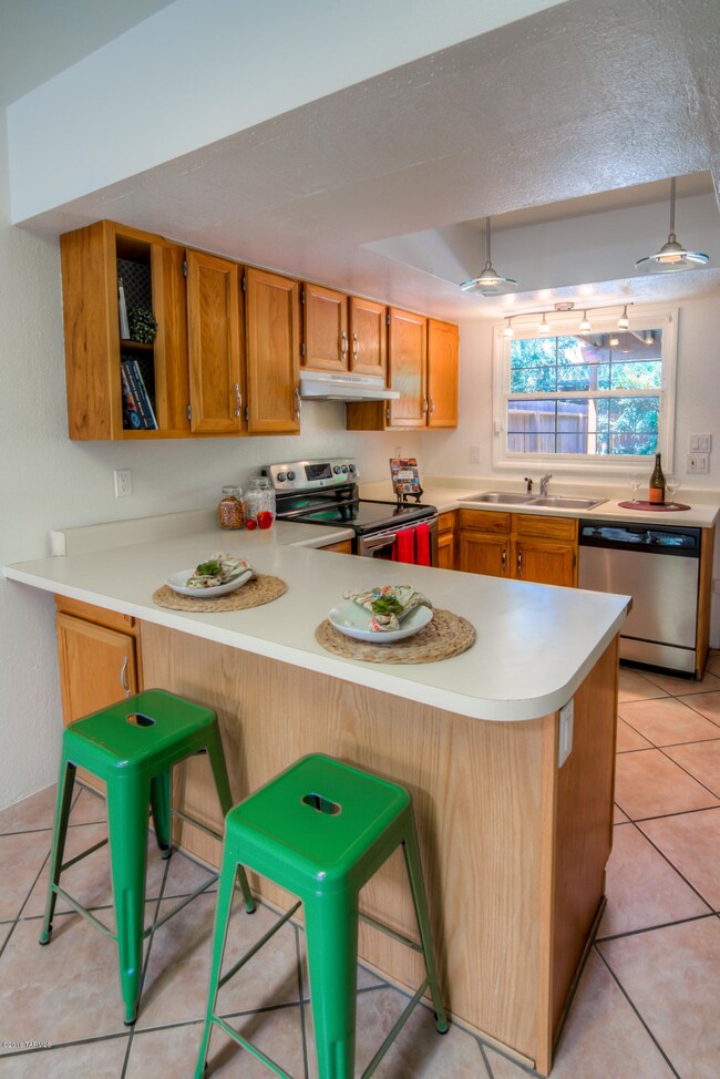 Open kitchen with breakfast bar