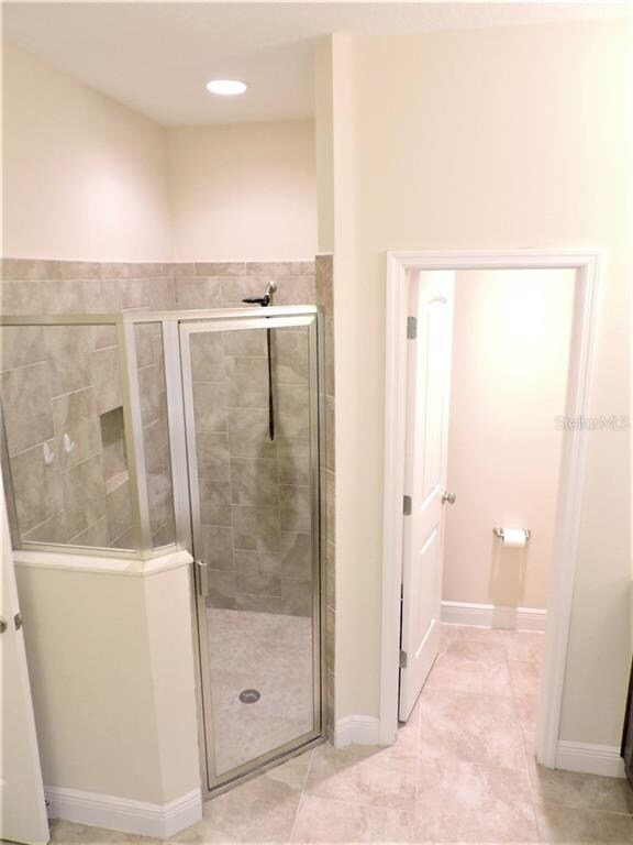 Ceramic tile, walk-in shower with separate commode