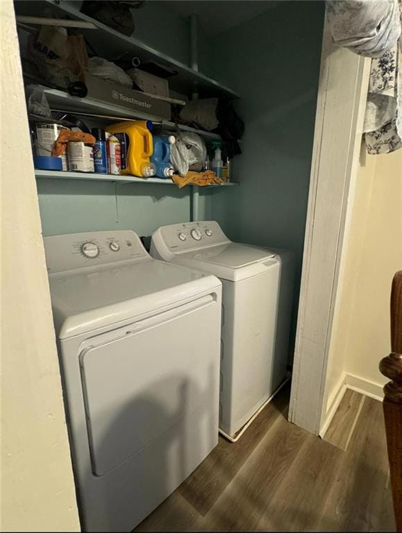 Clothes washing area featuring washing machine and