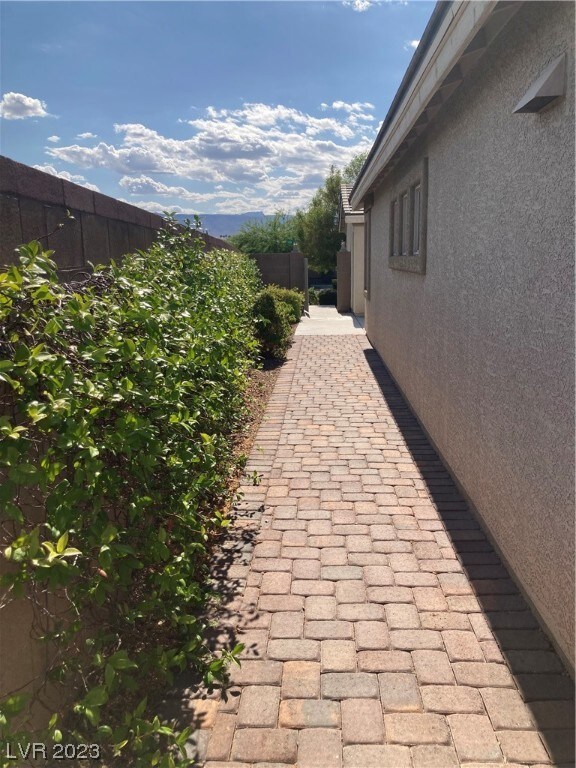 Paved brick at side yard