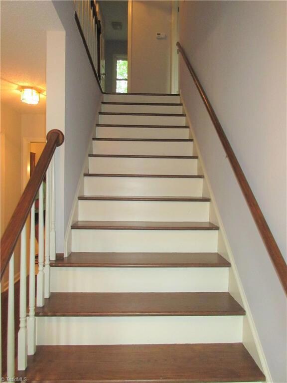 Hardwood steps.