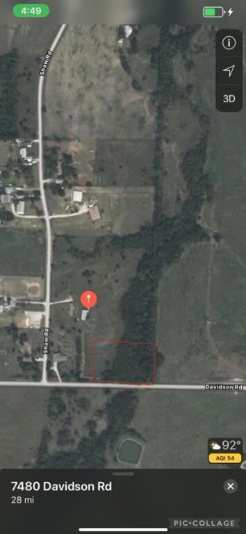 Site Rough Outline. Pin is not on the acreage for sale.