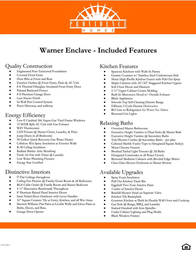 Warner Enclave Included Features (1)