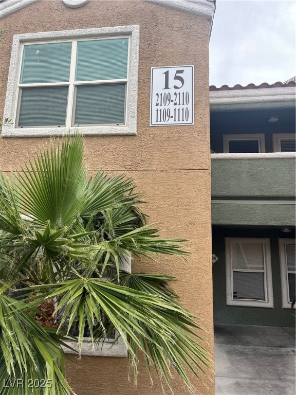 Exterior view of stucco siding
