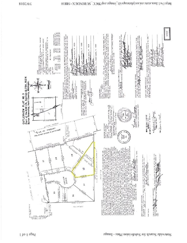 6982 Edgeview plat map. survey