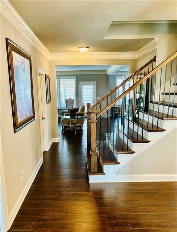 Hall featuring dark hardwood / wood-style flooring