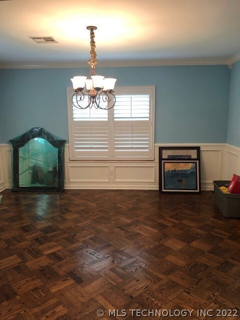Formal Dining Room with Beautiful Parquet Floors!