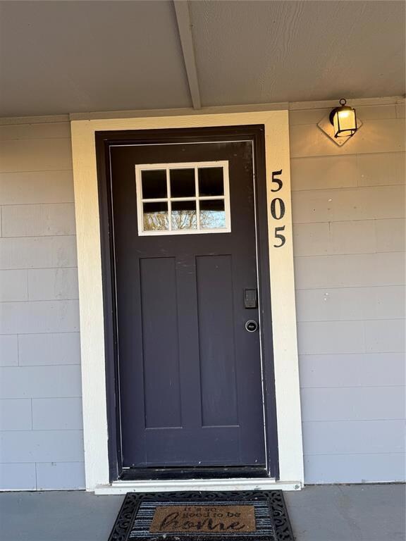 View of exterior entry