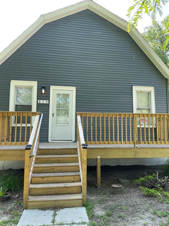 Front View with new porch