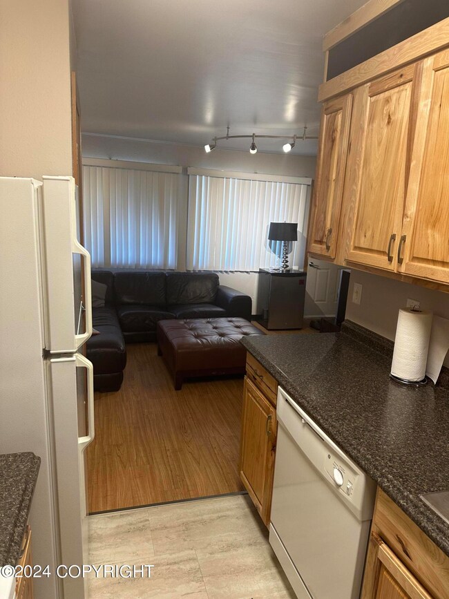 View from kitchen to living room