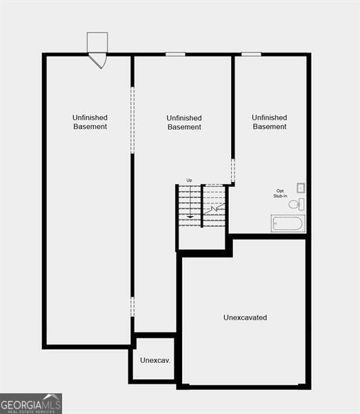 Unfinished Basement Floor Plan - Additional highlights include: unfinished basement, and a soaking tub with a separate shower in the primary bathroom