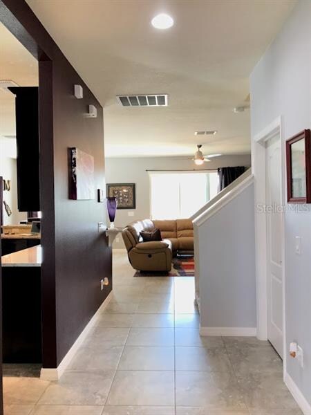 Kitchen on your left. Landry room & Half bath on y