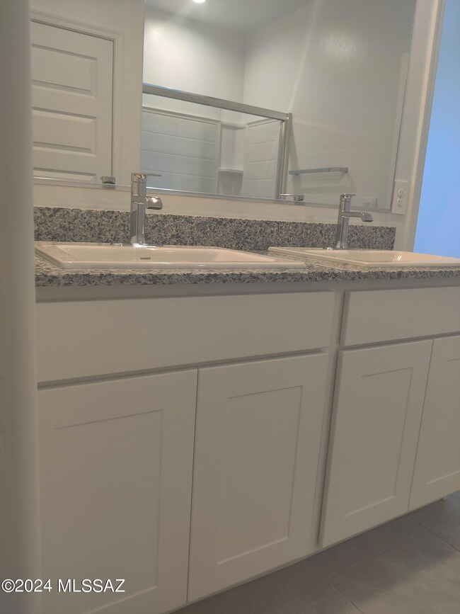 Primary bath double sink vanity