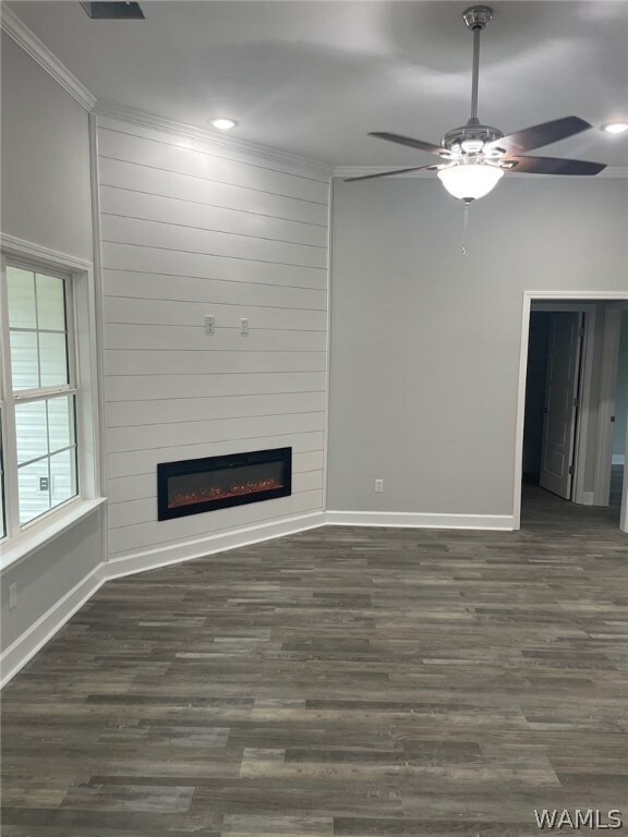 Electric fireplace in living room.