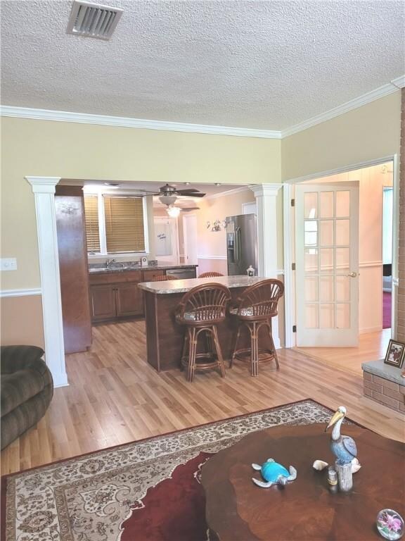 from den to kitchen