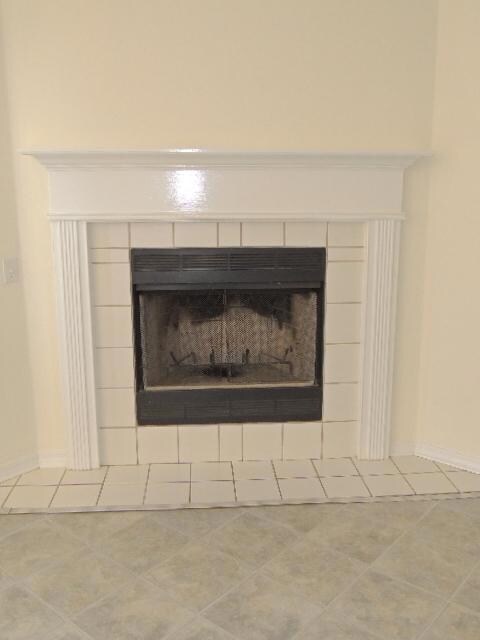 Wood burning fireplace