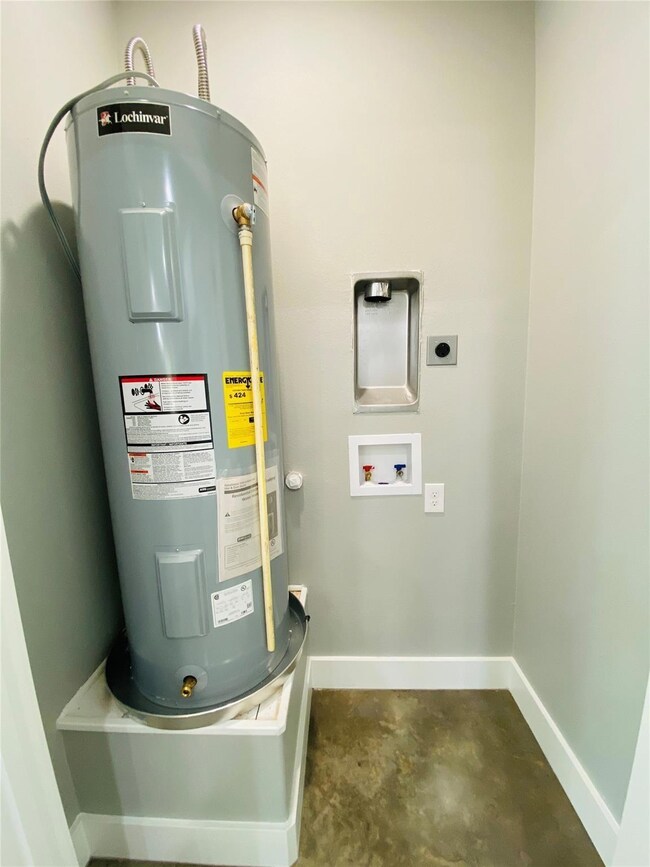 Utilities with electric water heater