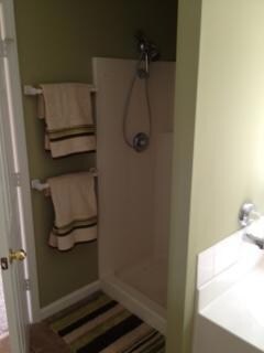 Separate shower in master bathroom