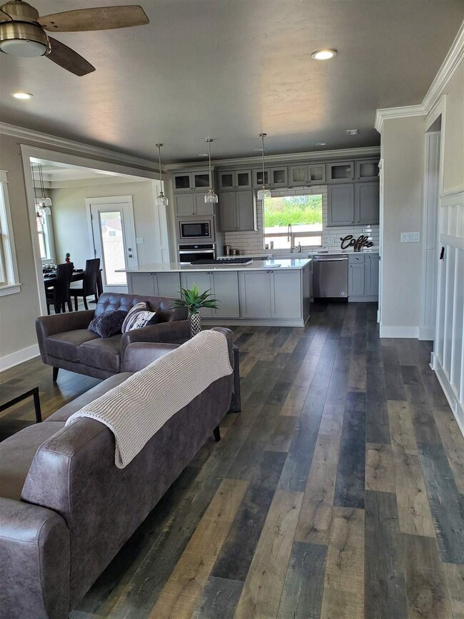 Open living room/dining room combo