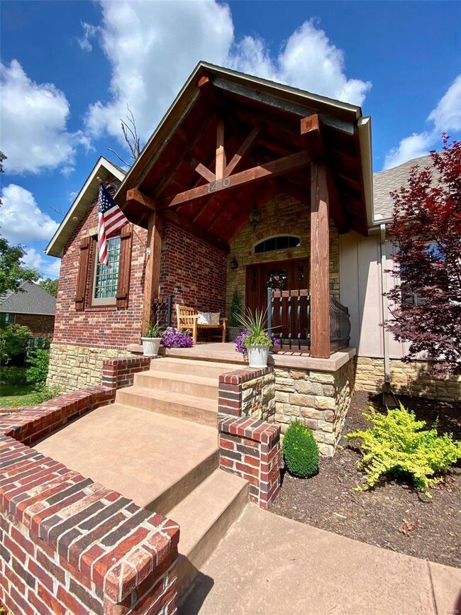 Stairs to covered front porch