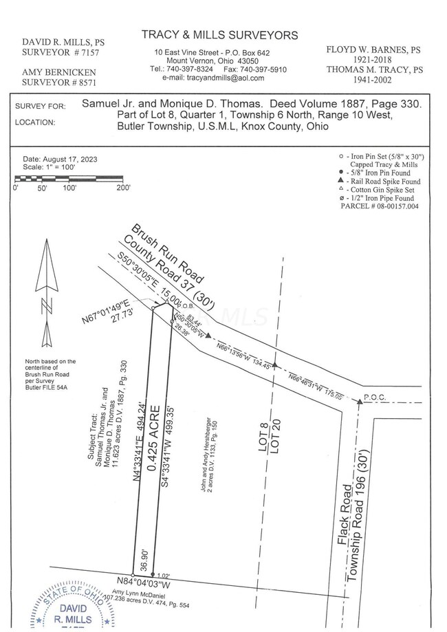 060-survey of .425 acres going to neighb