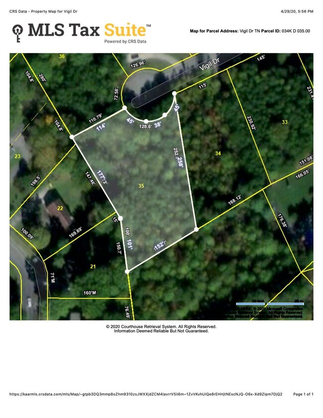 CRS Data - Property Map for Vigil Dr Aer