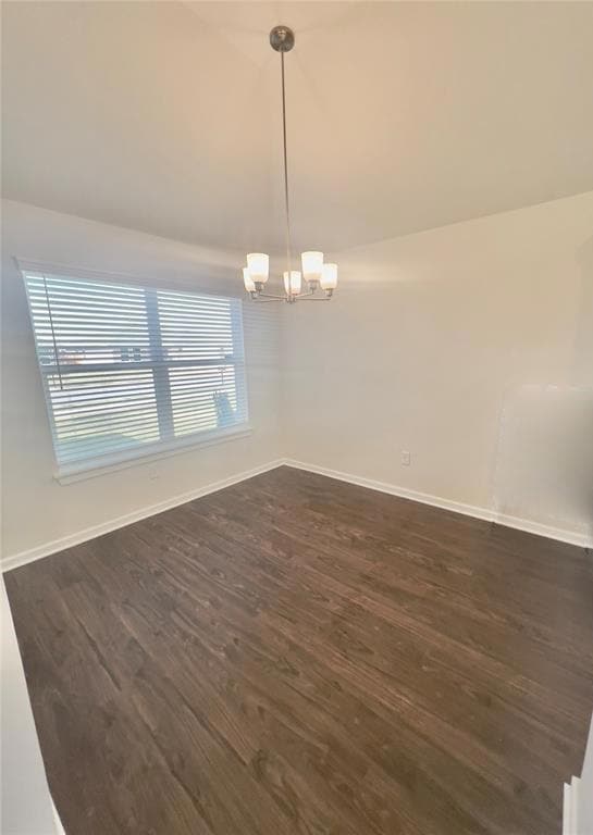 Unfurnished dining area with dark hardwood / wood-